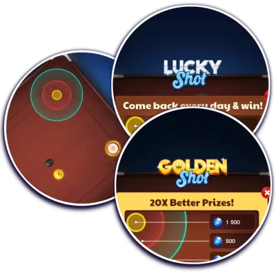 Carrom Pool Mod apk lucky shots pix