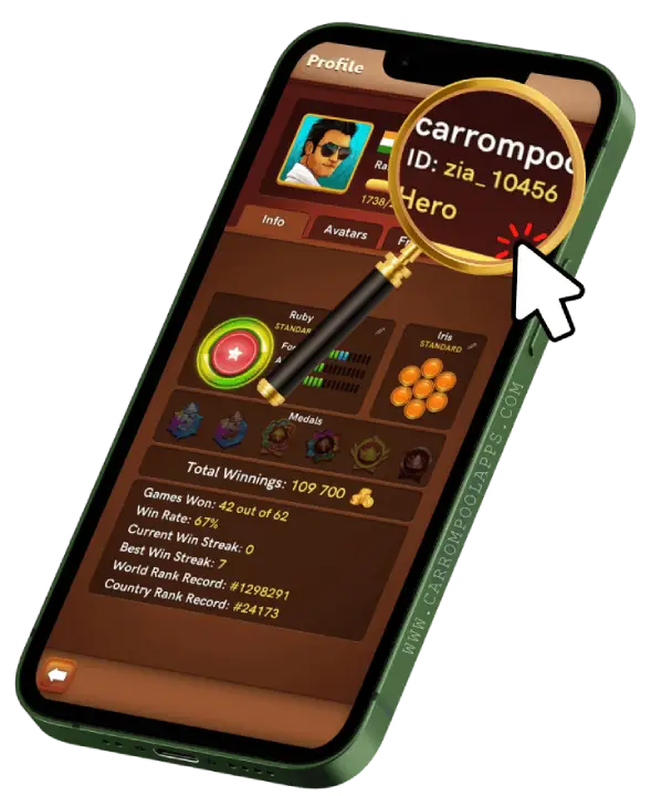 how to add friends in Carrom - Player ID: