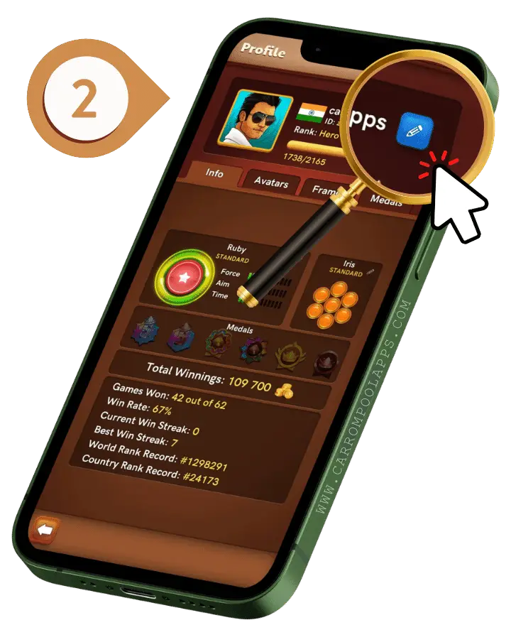 how to Change Name in Carrom Disc Pool - Step 02